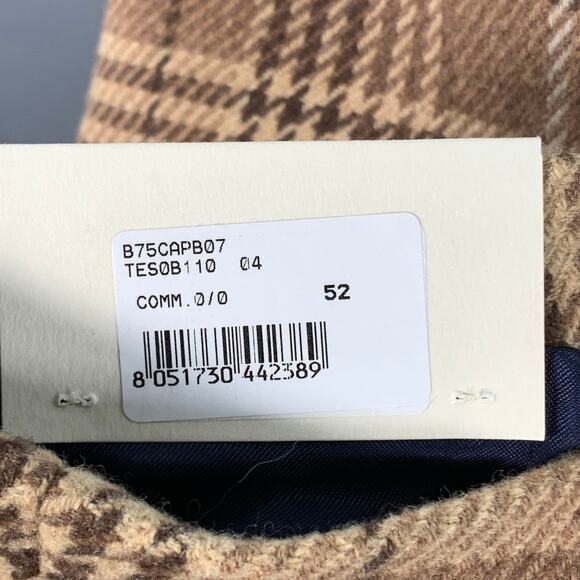 ELEVENTY Size 42 Tan Brown Glenplaid Wool Cashmere Leather Trim Toggle Coat - Picture 6 of 12